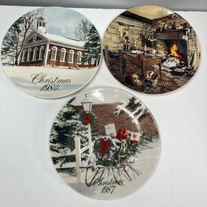 Smuckers Collector Christmas Plate Lim Ed David Coolidge Lot of 3   1984, 86, 87